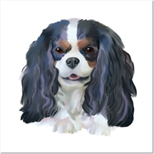 Tricolour Cavalier King Charles  - Smiling Posters and Art